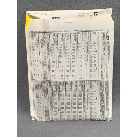 McCalls MP349 Animal Costumes Sewing Pattern S Easy to Sew Small - Picture 2 of 2